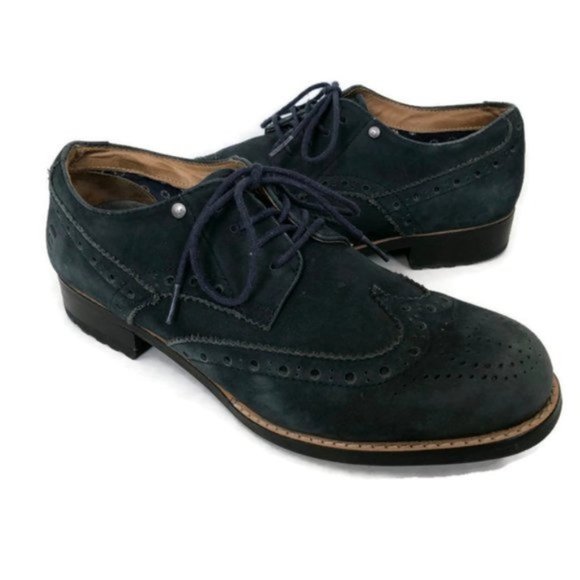 G-Star Shoes - G-Star Brogue Shoes Navy Blue Nubuck Suede Wingtip